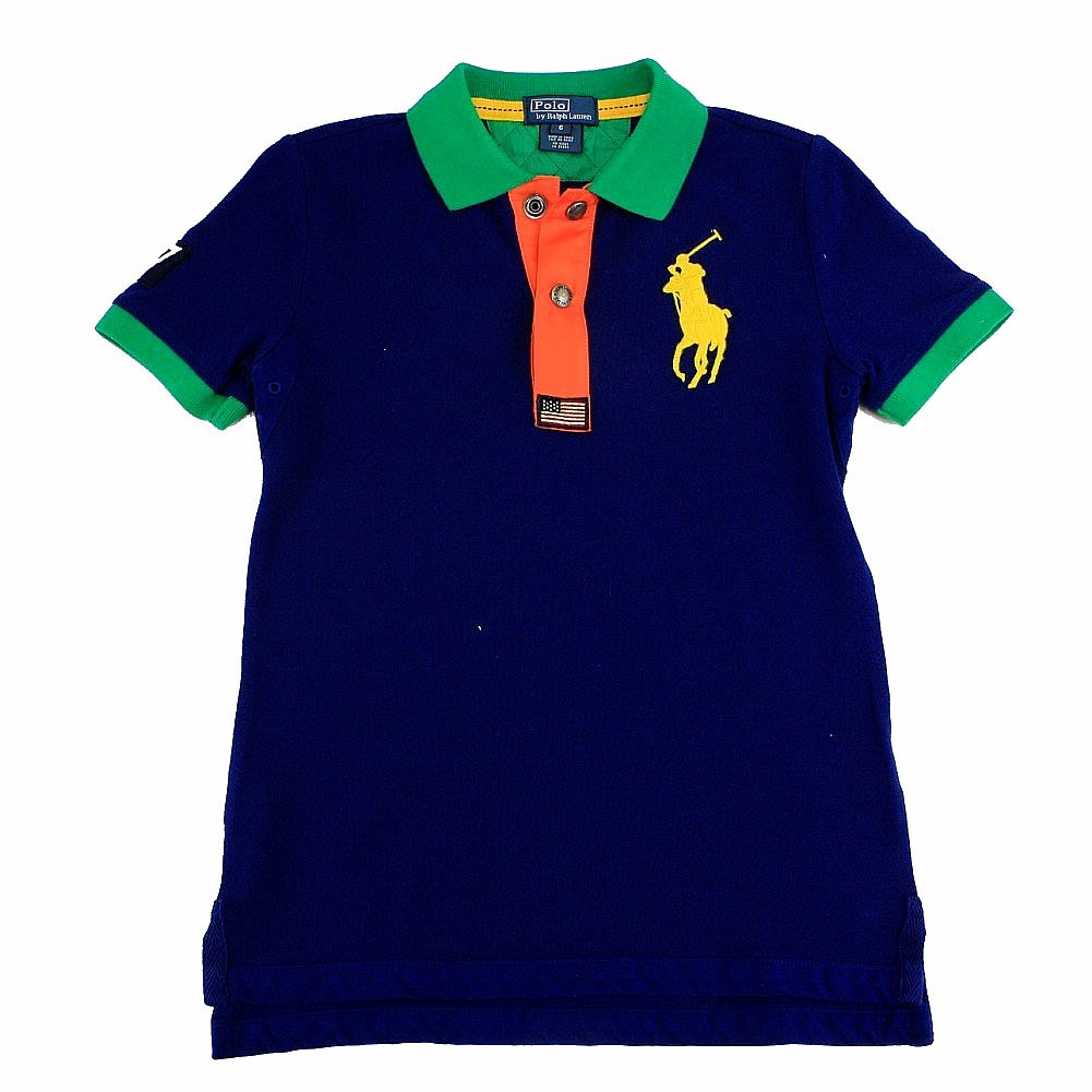 Polo Ralph Lauren Boy's Classics Big Pony Cotton Polo T Shirt - Blue - 6   Little Kid