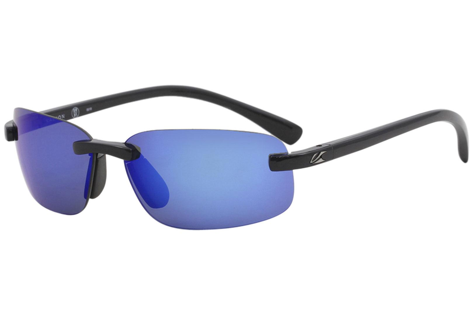 Kaenon Polarized Coto S Black Fashion Rectangle Sunglasses 57mm - Black/Polarized Green Blue Mirror   G12 - Lens 57 Bridge 16 B 36 Temple 135mm