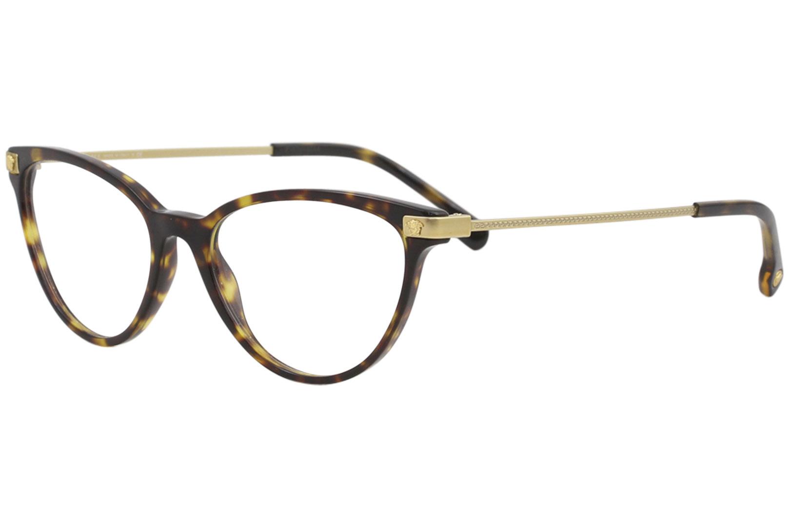 Versace Women's Eyeglasses VE3261 VE/3261 108 Dk Havana/Gold Optical Frame 54mm - Dark Havana/Gold   108 - Lens 54 Bridge 17 B 41.0 ED 59.0 Temple 140mm