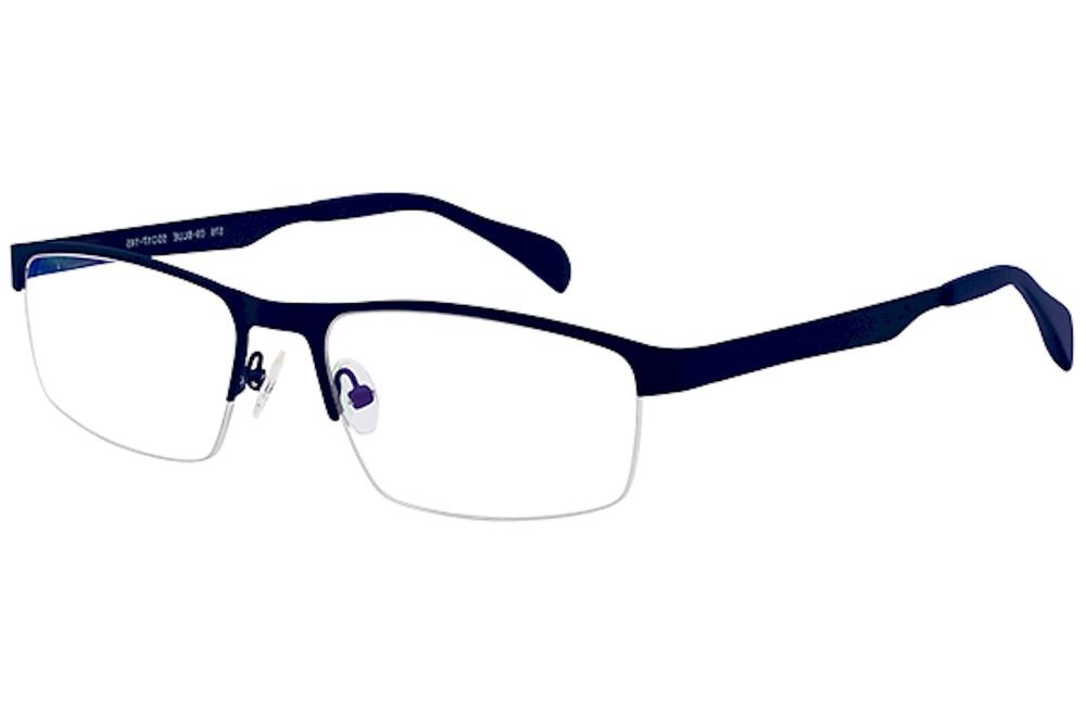 Tuscany Men's Eyeglasses 576 Half Rim Optical Frame - Blue   09 - Lens 55 Bridge 17 Temple 145mm