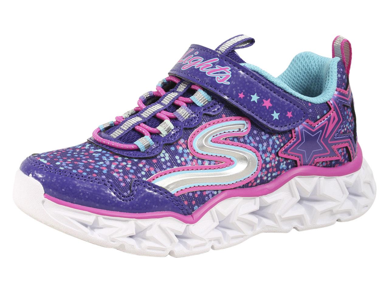 Skechers Little Girl's S Lights Galaxy Lights Sneakers Shoes - Purple/Multi - 2 M US Little Kid