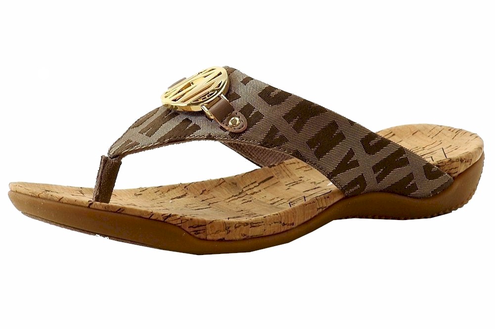 Donna Karan DKNY Women's Bianca Fashion Flip Flops Sandals Shoes - Brown - 6.5 B(M) US