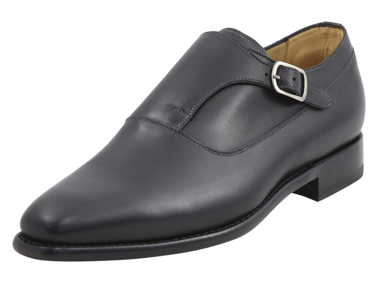 Mezlan Platinum Men's Algar Memory Foam Leather Monk Strap Loafers Shoes - Black - 8.5 D(M) US