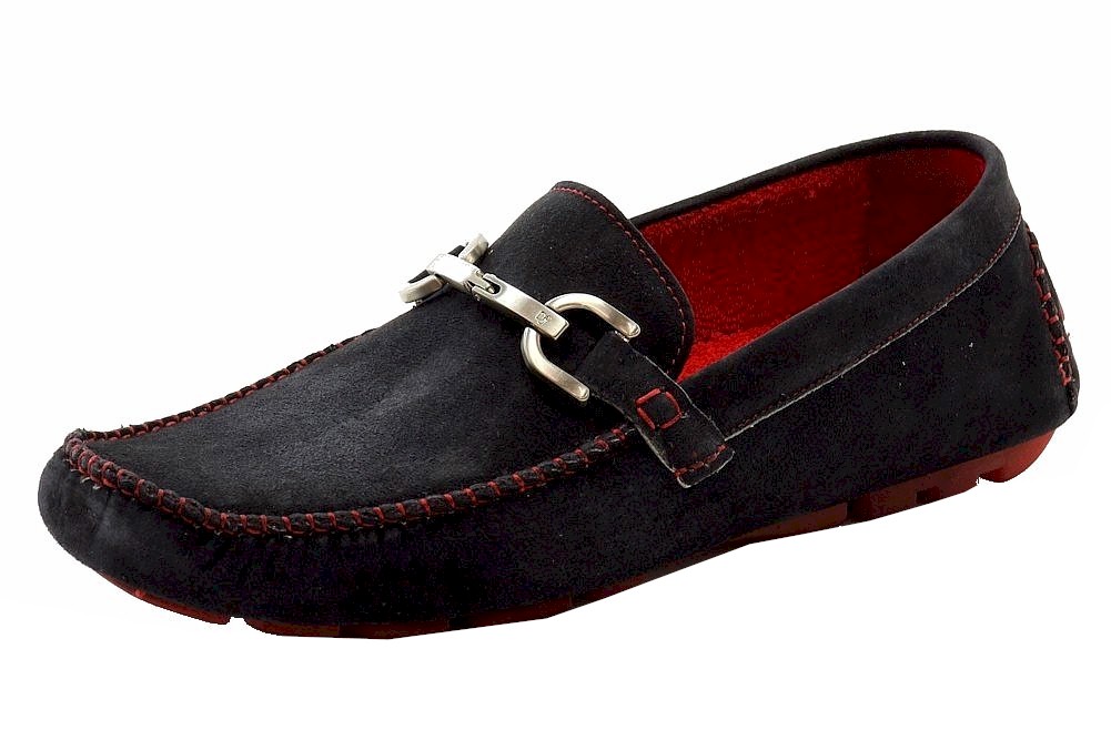 Donald J Pliner Men's Veeda Suede Fashion Loafers Shoes - Black - 8.5