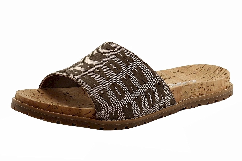 Donna Karan DKNY Women's Slide Logo Fashion Sandals Shoes - Brown - 6 B(M) US
