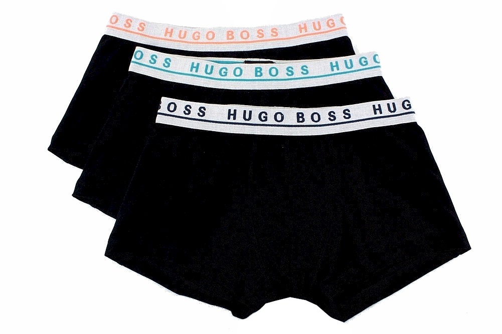 Hugo Boss Men's 3 Pc FN Solid Boxers Underwear - Black - X Large