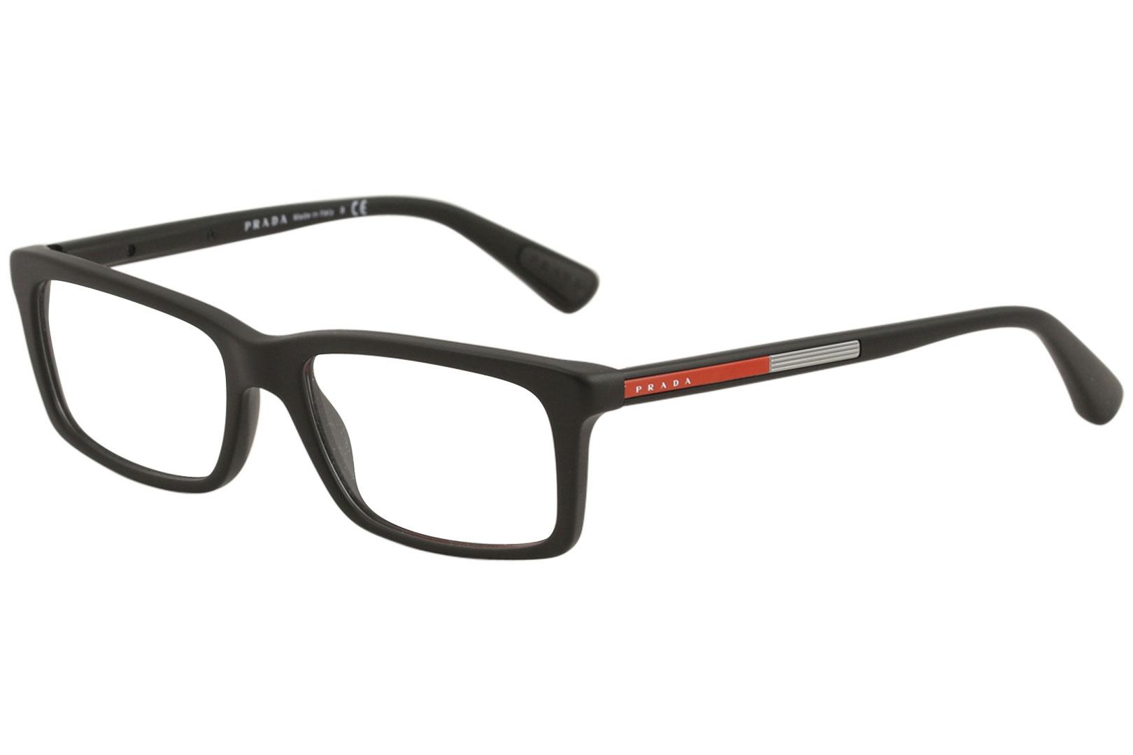 Men's  Eyeglasses VPS02C VPS/02/C Full Rim Optical Frame - Black - Lens 55 Bridge 17 Temple 140mm - Prada Linea Rossa