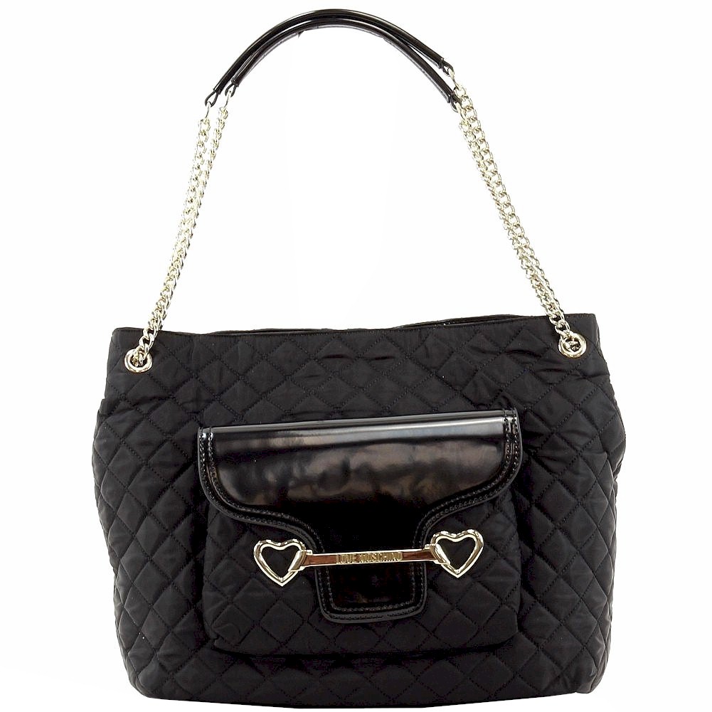 Love Moschino Women S Large Quilted Fabric Satchel Handbag
