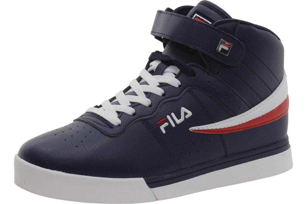 Fila Men's Vulc 13 Mid Plus Sneakers Shoes - Fila Navy/White/Fila Red - 8.5 D(M) US