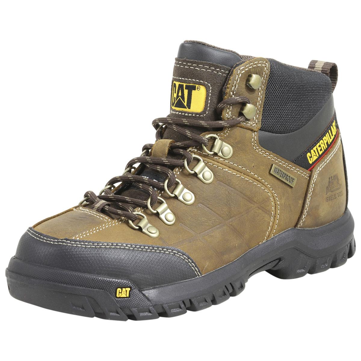 Caterpillar Men's Threshold Waterproof Steel Toe Work Boots Shoes - Brown - 9.5 D(M) US