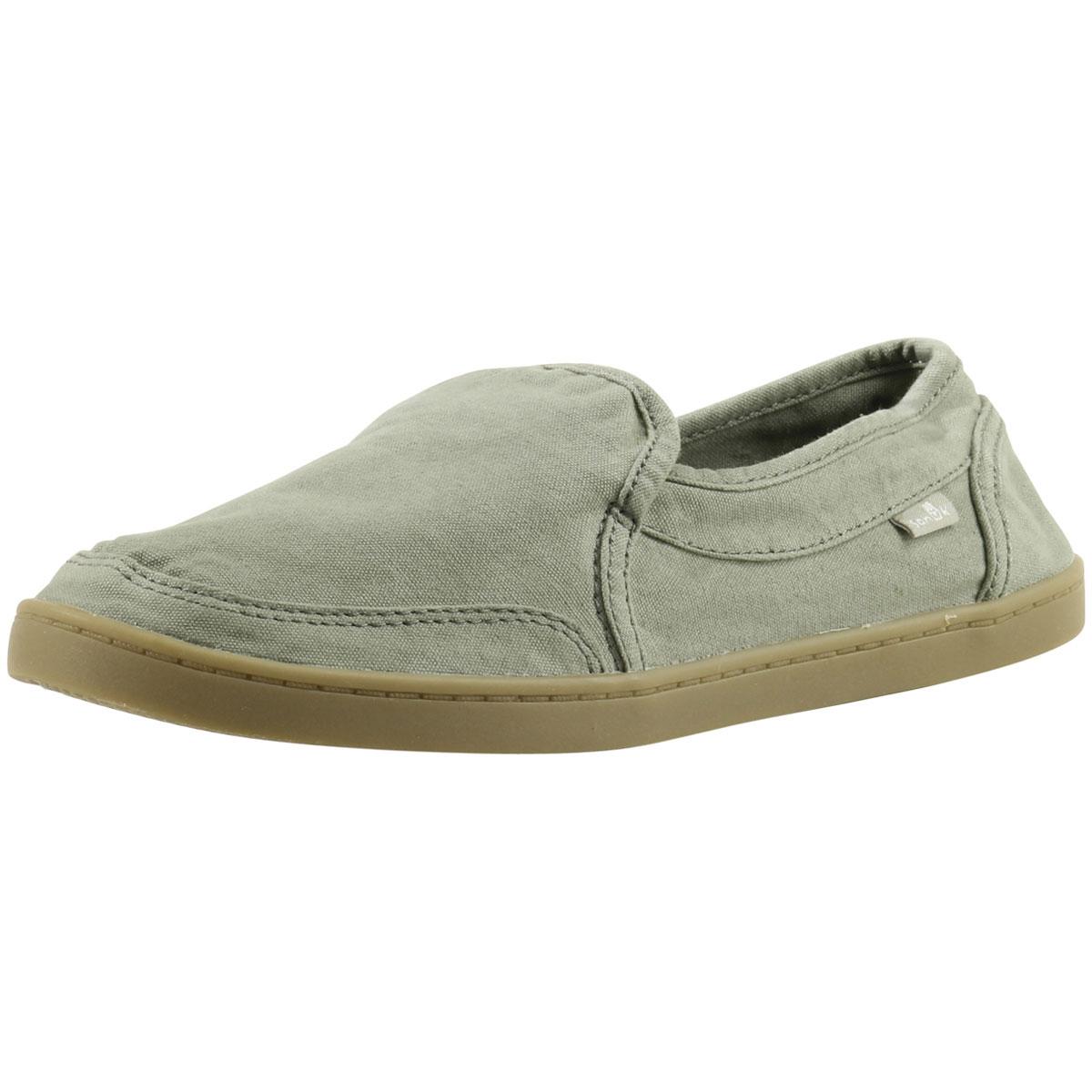 Sanuk Women's Pair O Dice Canvas Loafers Shoes - Olive - 9 B(M) US