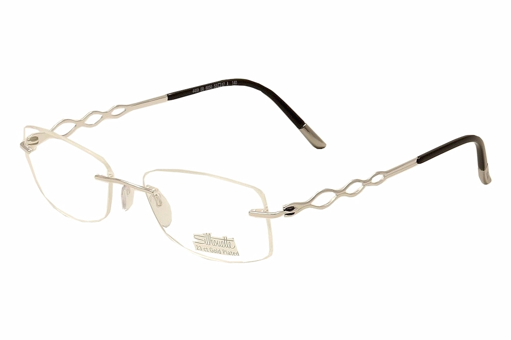 Silhouette Eyeglasses Charming Diva 4458 Silver 23k Gold Plated Optical Frame