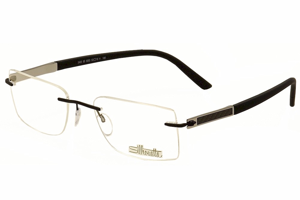 Silhouette Men S Eyeglasses Carbon Intarsia 5403 6053 Black Grey Optical Frame