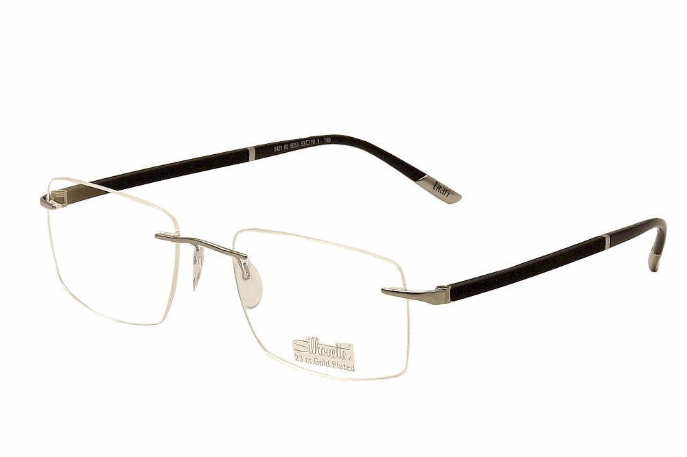 Silhouette Eyeglasses Hinge C 2 5421 6053 23k Gold Plated Grey Optical Frame