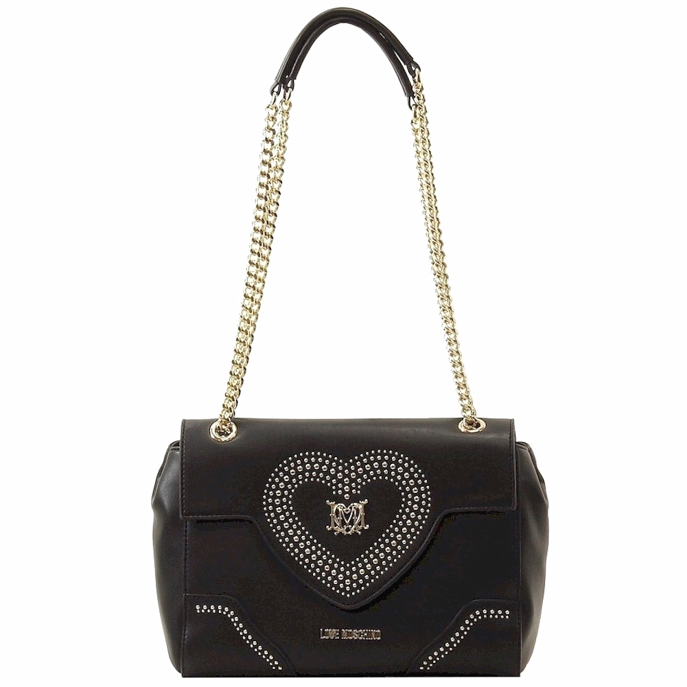 Love Moschino Women S Heart Chain Flap Over Satchel Handbag
