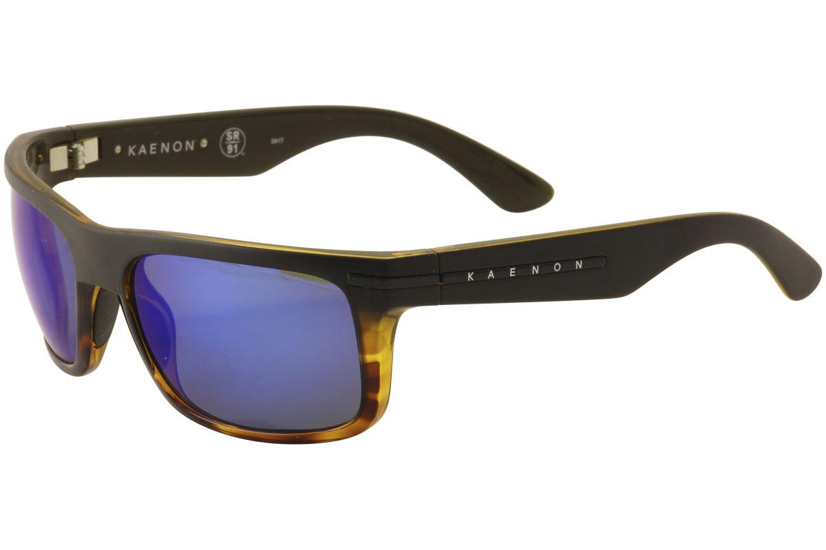 Kaenon Burnet 017 Polarized Fashion Sunglasses - Matte Black Tortoise/SR 91 Blue Mirror   G120  - Lens 57 Bridge 19 Temple 125mm