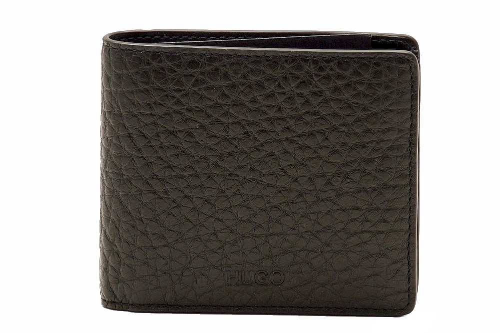 Hugo Boss Men's Ergil Pebbled Leather Bi Fold Wallet - Black - 4 x 4.5 x 1 in -  Ergil; 50298856