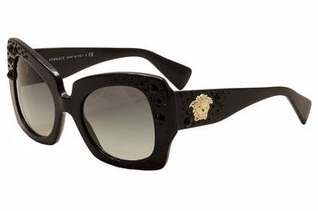 Versace Women's 4044B 4044-B GB1/87 Black/Gold Fashion Wrap Sunglasses 60mm