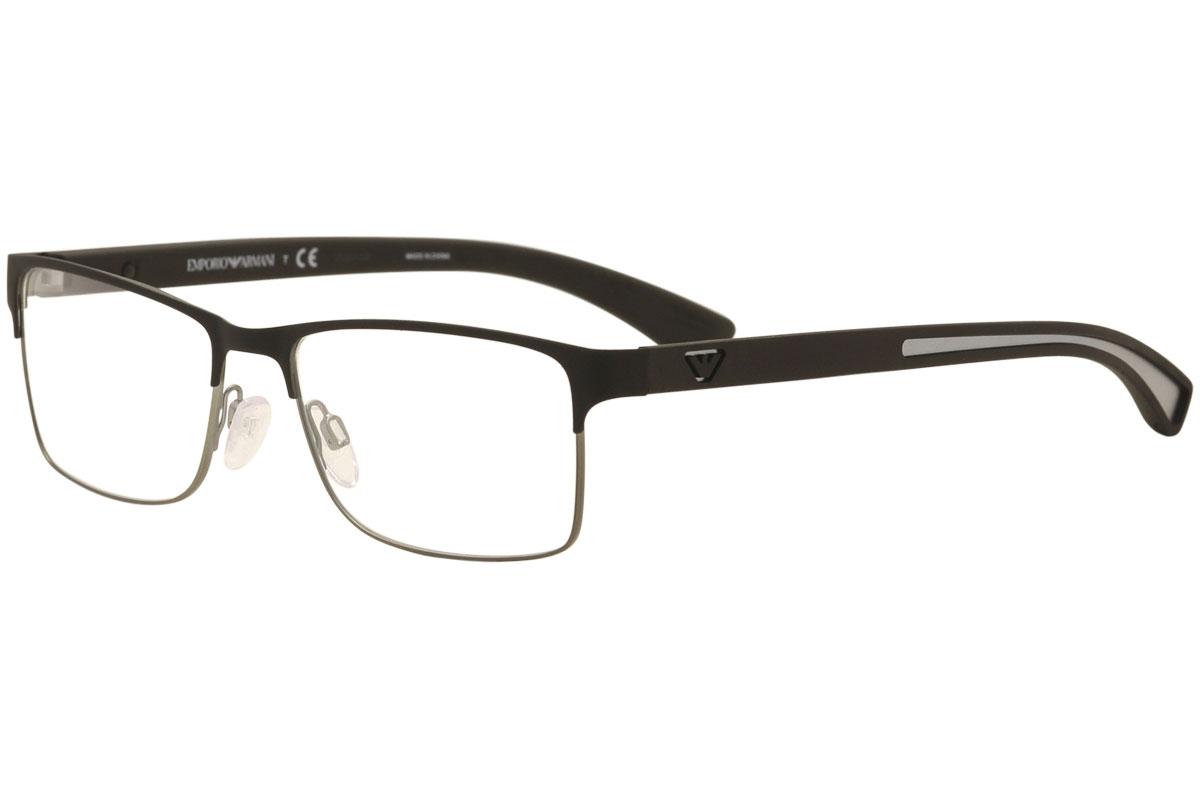 Emporio Armani Men's Eyeglasses EA1047 EA/1047 Full Rim Optical Frame - Black Rubber/Matte Gunmetal   3094 - Lens 55 Bridge 17 Temple 140mm