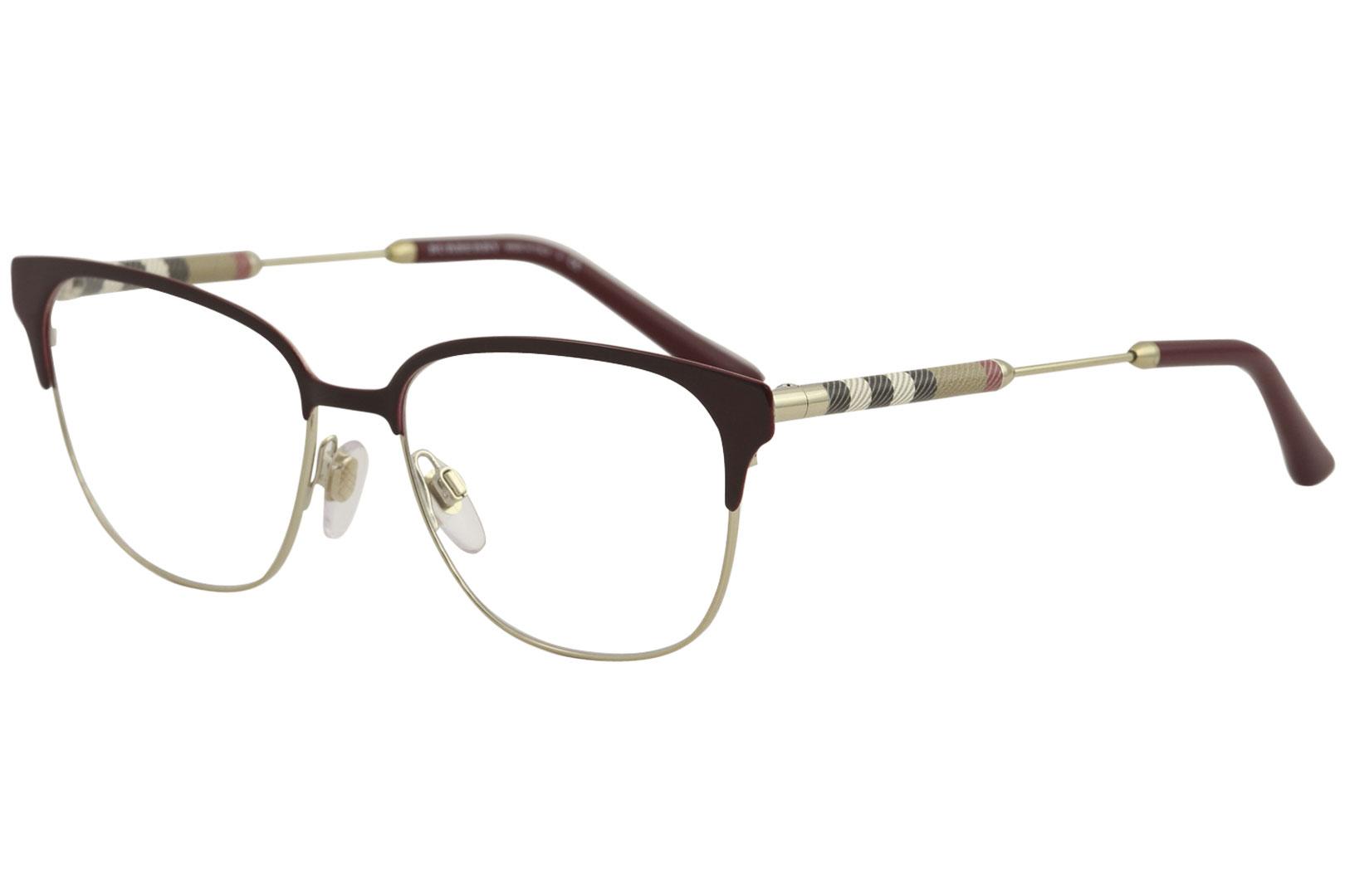 Burberry Women's Eyeglasses BE1313Q BE/1313/Q Full Rim Optical Frame - Bordeaux/Light Gold   1238 - Lens 53 Bridge 16 Temple 140mm