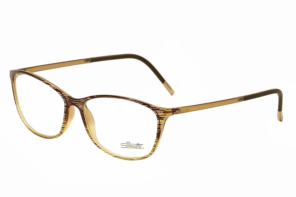 Silhouette Women's Eyeglasses SPX Illusion Shape 1563 Full Rim Optical Frame - Yellow - Lens 53 Bridge 14 Temple 135mm