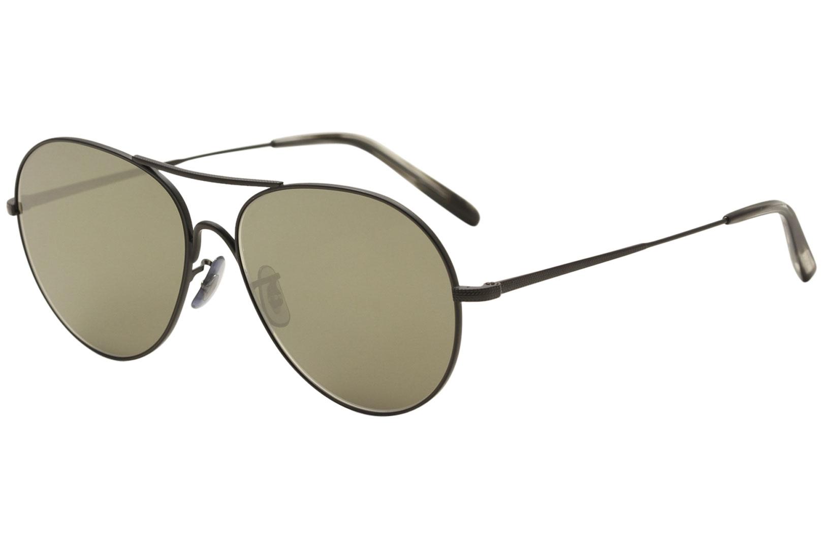 Oliver Peoples Women's Rockmore OV1218S OV/1218/S Pilot Sunglasses - Matte Black/Gray Gold Tone Glass Mirror   506239 -  Lens 58 Bridge 15 Temple 145mm