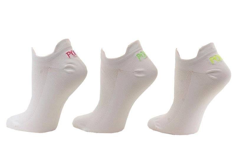 Polo Ralph Lauren Women's 3 Pairs Double Tab Ankle Socks Sz: 9 11 Fits 4 10.5 - White - 9 11 Fits 4 10.5 -  Double Tab; 7527PK