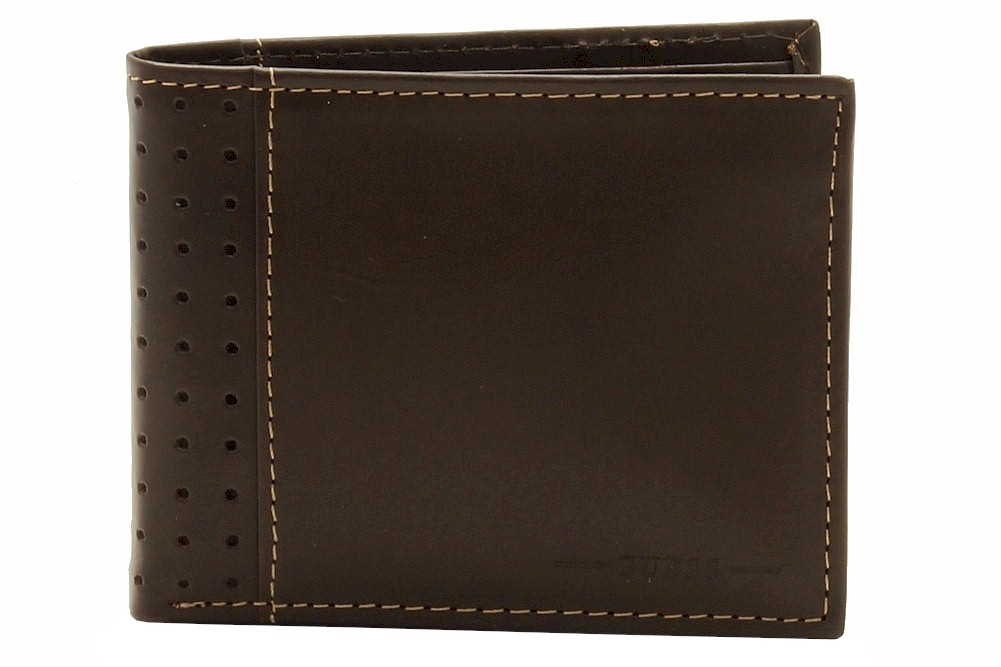 Guess Men S Passcase Billfold Genuine Leather Bi Fold Wallet