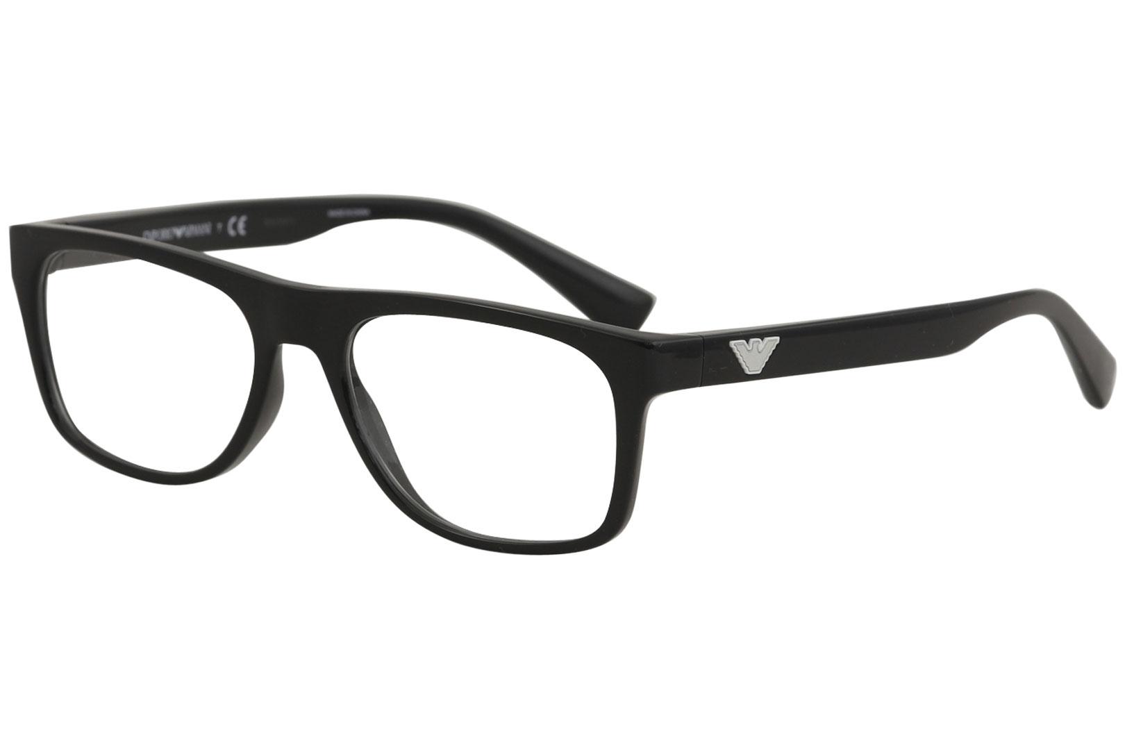 Emporio Armani Men's Eyeglasses EA3097 EA/3097 Full Rim Optical Frame - Black   5017 - Lens 55 Bridge 17 B 38.5 ED 58.0 Temple 145mm