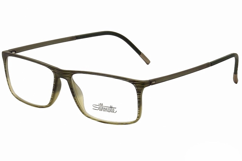 Silhouette Men's Eyeglasses SPX Illusion Shape 2892 Full Rim Optical Frame - Green - Lens 54 Bridge 14 Temple 145mm