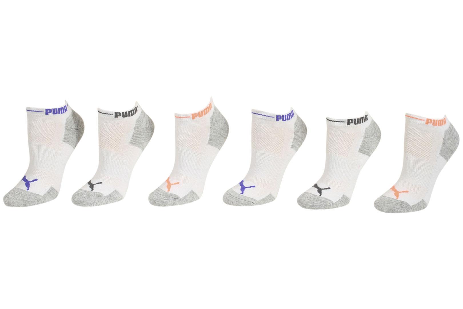 Puma Women's 6 Pack Logo Cuff Low Cut Athletic Socks - White - 9 11 Fits 5 9.5