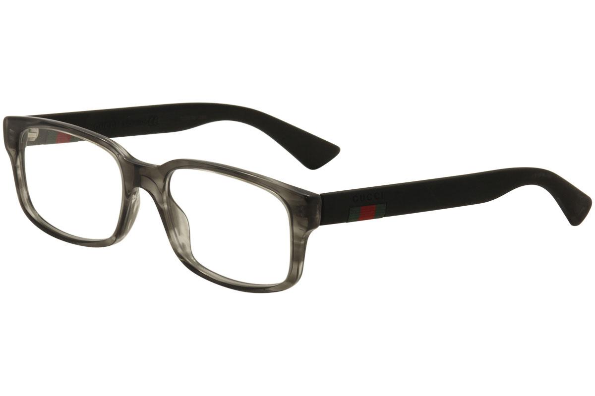 Gucci Men's Eyeglasses GG00120 GG/00120 Full Rim Optical Frame - Grey/Black Transparent   003 -  Lens 54 Bridge 18 Temple 145mm