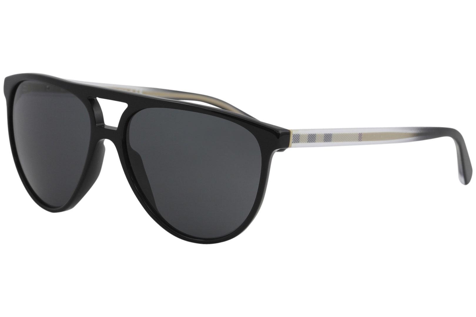 Burberry Men's BE4254 BE/4254 Fashion Pilot Sunglasses - Black/Grey   3001/87 - Lens 58 Bridge 15 B 50.2 ED 65.4 Temple 145mm