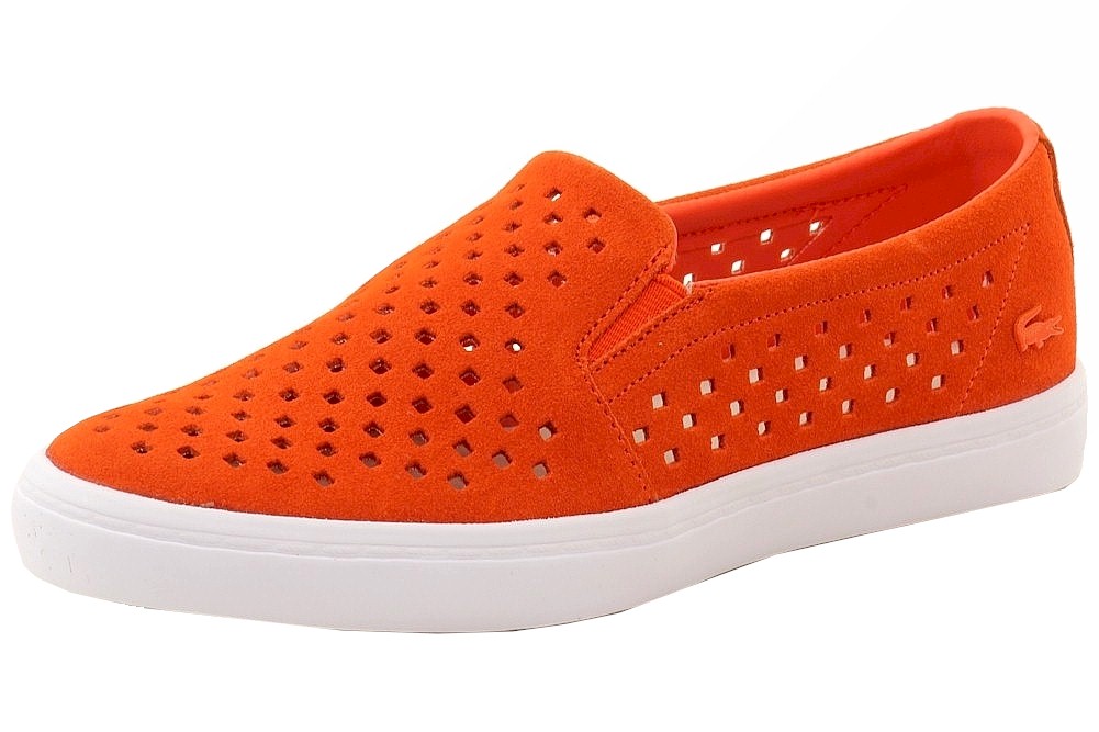Lacoste Women's Gazon 216 Fashion Slip On Sneakers Shoes - Orange - 6 B(M) US