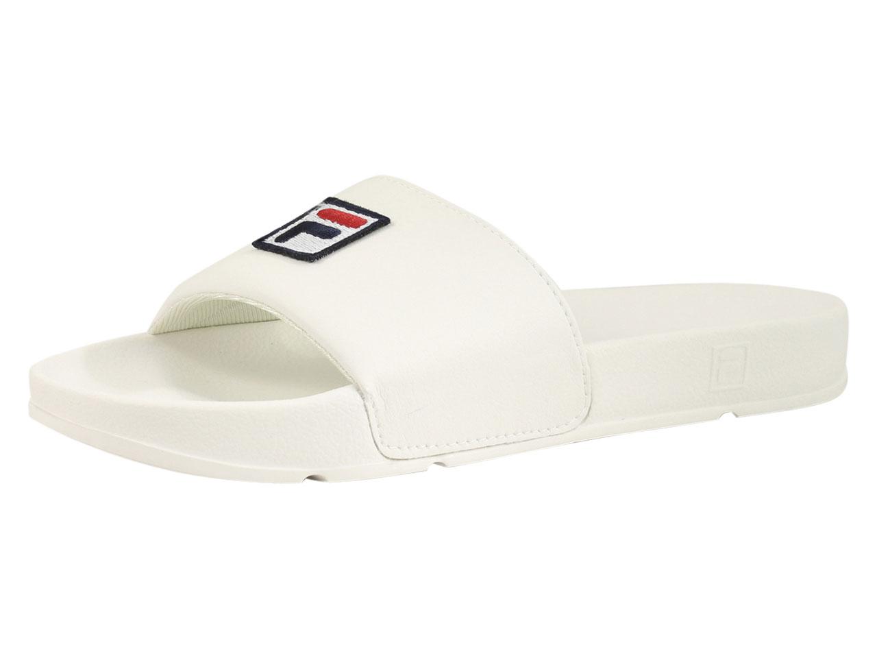 Fila Men's Drifter F Box Slides Sandals Shoes - Gardenia/Fila Navy/Fila Red - 7 D(M) US