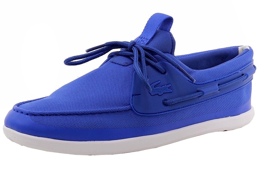 Lacoste Men's L.Andsailing 216 1 Fashion Boat Shoes - Blue Canvas - 11 D(M) US