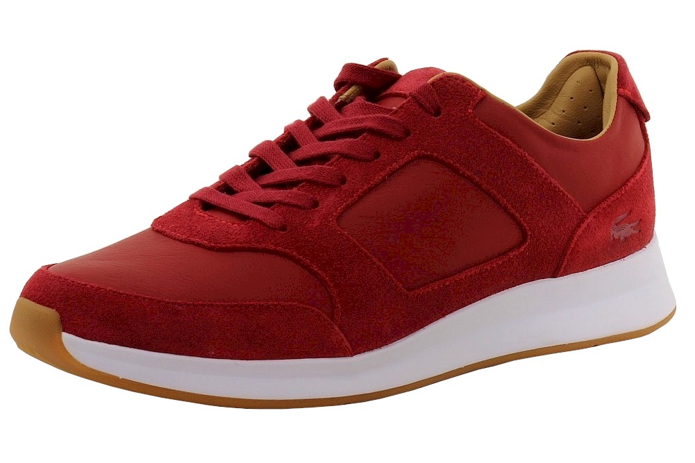 Lacoste Men's Joggeur 116 1 Fashion Leather/Suede Sneakers Shoes - Red - 9 D(M) US