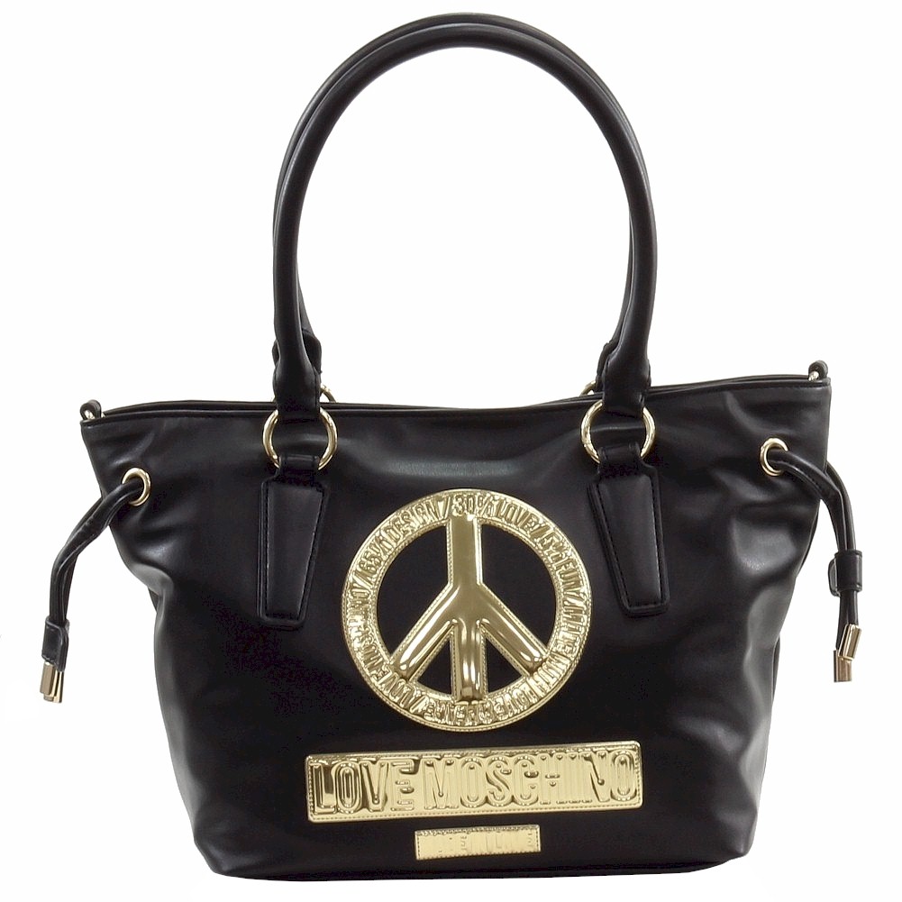 Love Moschino Women S Peace Leather Bucket Tote Handbag