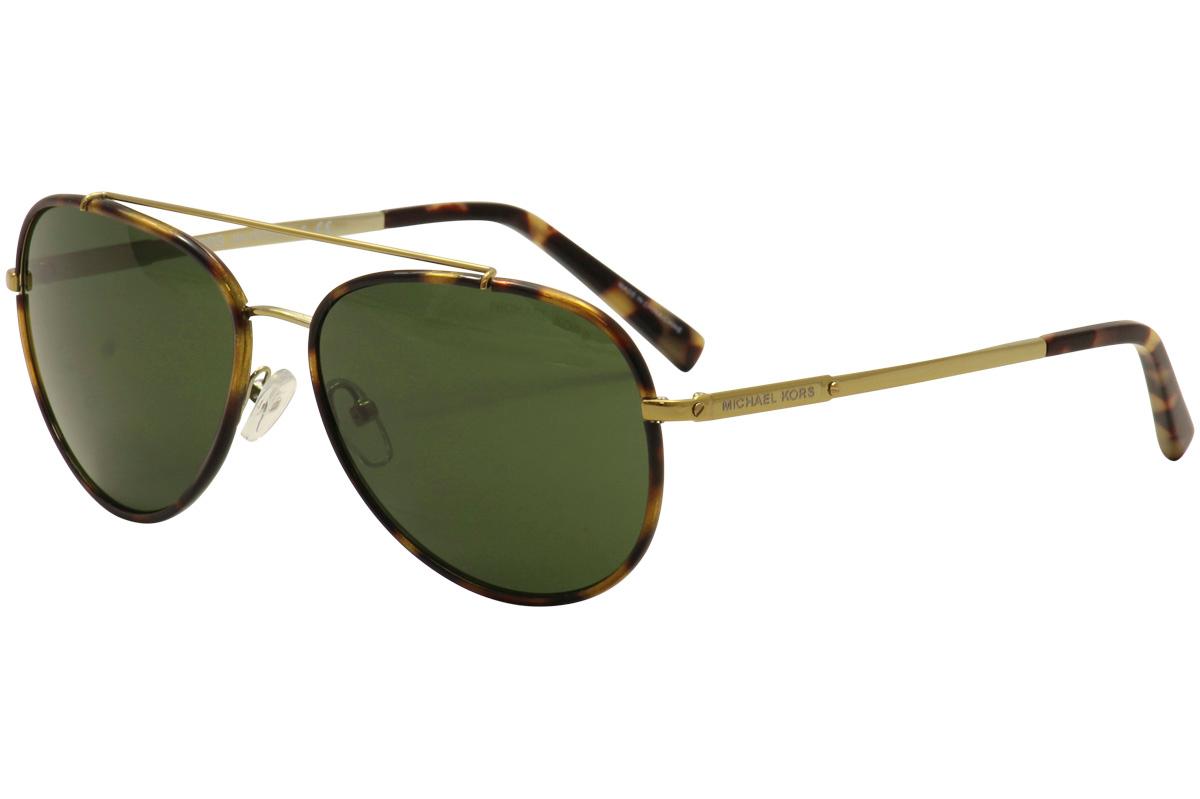 Michael Kors Women's Ida MK1019 MK/1019 Fashion Aviator Sunglasses - Tokyo Tortoise Gold/Green   116371 - Lens 59 Bridge 15 Temple 135mm