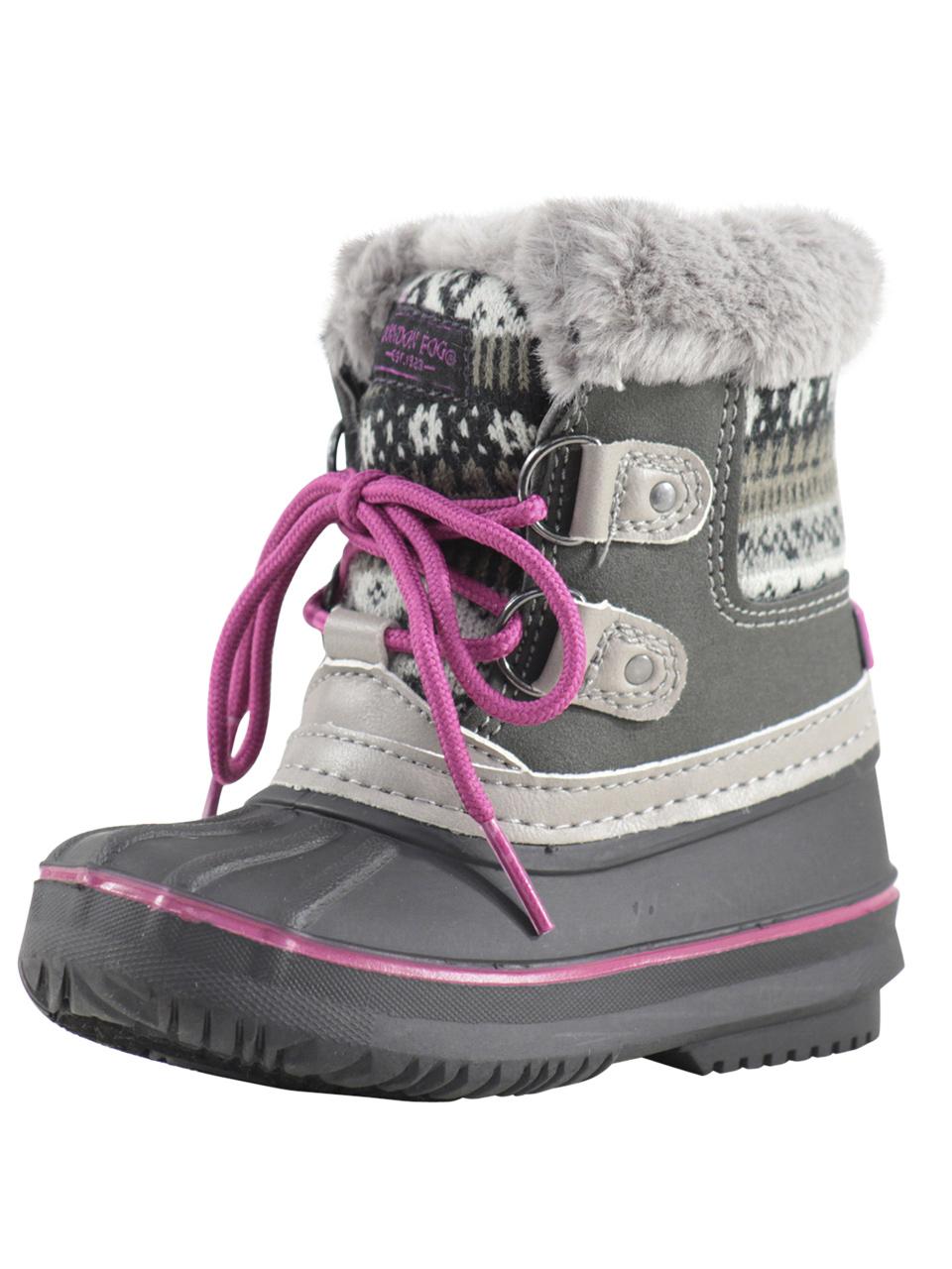 London Fog Toddler Girl's Lil Tottenham Grey Water Resistant Boots ...