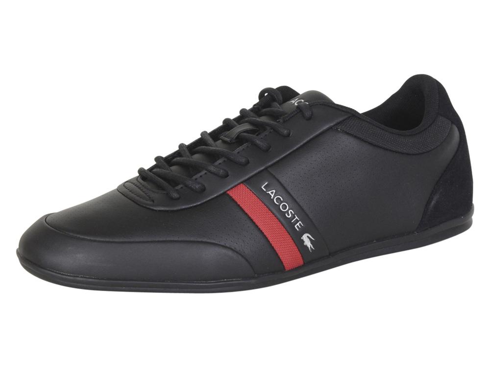 - Black/Red Leather/Synthetic/Suede - 8 D(M) US -  Lacoste