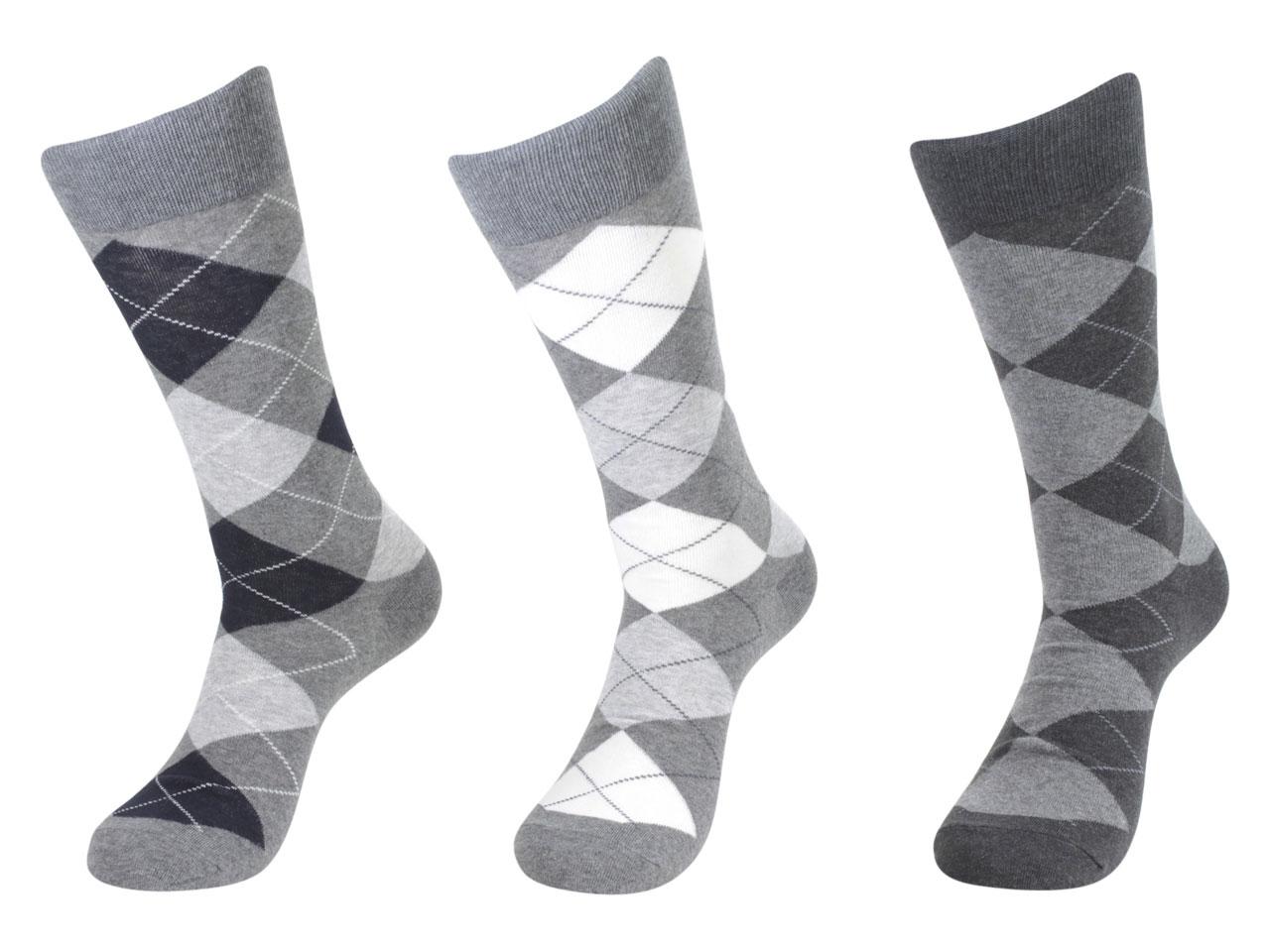 Polo Ralph Lauren Men's 3 Pair Argyle Dress Socks - Grey - 10 13 Fits 6 12.5