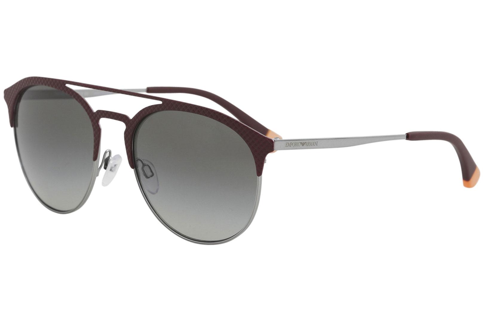 Emporio Armani Women's EA2052 EA/2052 Fashion Pilot Sunglasses - Matte Bordeaux Gunmetal/Grey Gradient   3183/11 - Lens 56 Bridge 19 B 47.7 ED 59.8 Temple 140mm