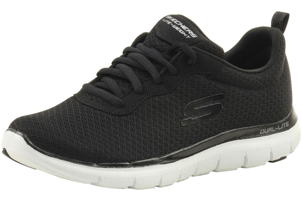 Skechers Women's Flex Appeal 2.0 Newsmaker Sneakers Shoes - Black/White - 6 B(M) US -  Flex Appeal 2.0 - Newsmakers