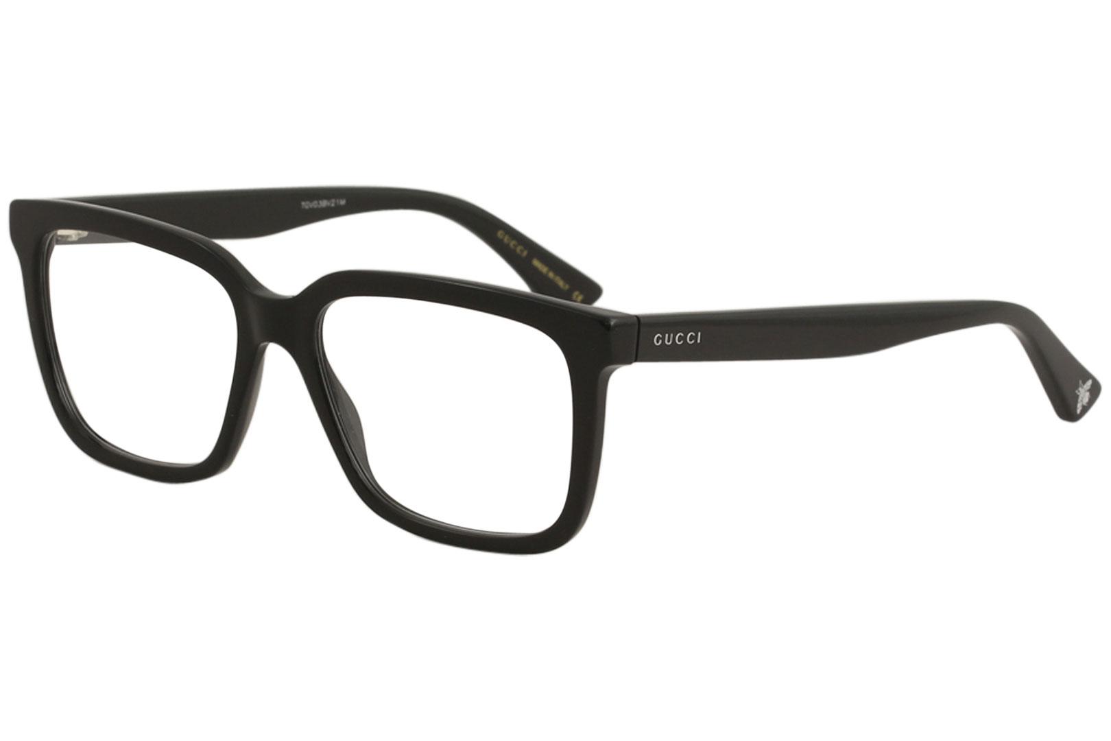 Gucci Men's Eyeglasses GG0160O GG/0160/O Full Rim Optical Frame - Black Transparent   005 - Lens 55 Bridge 17 Temple 145mm