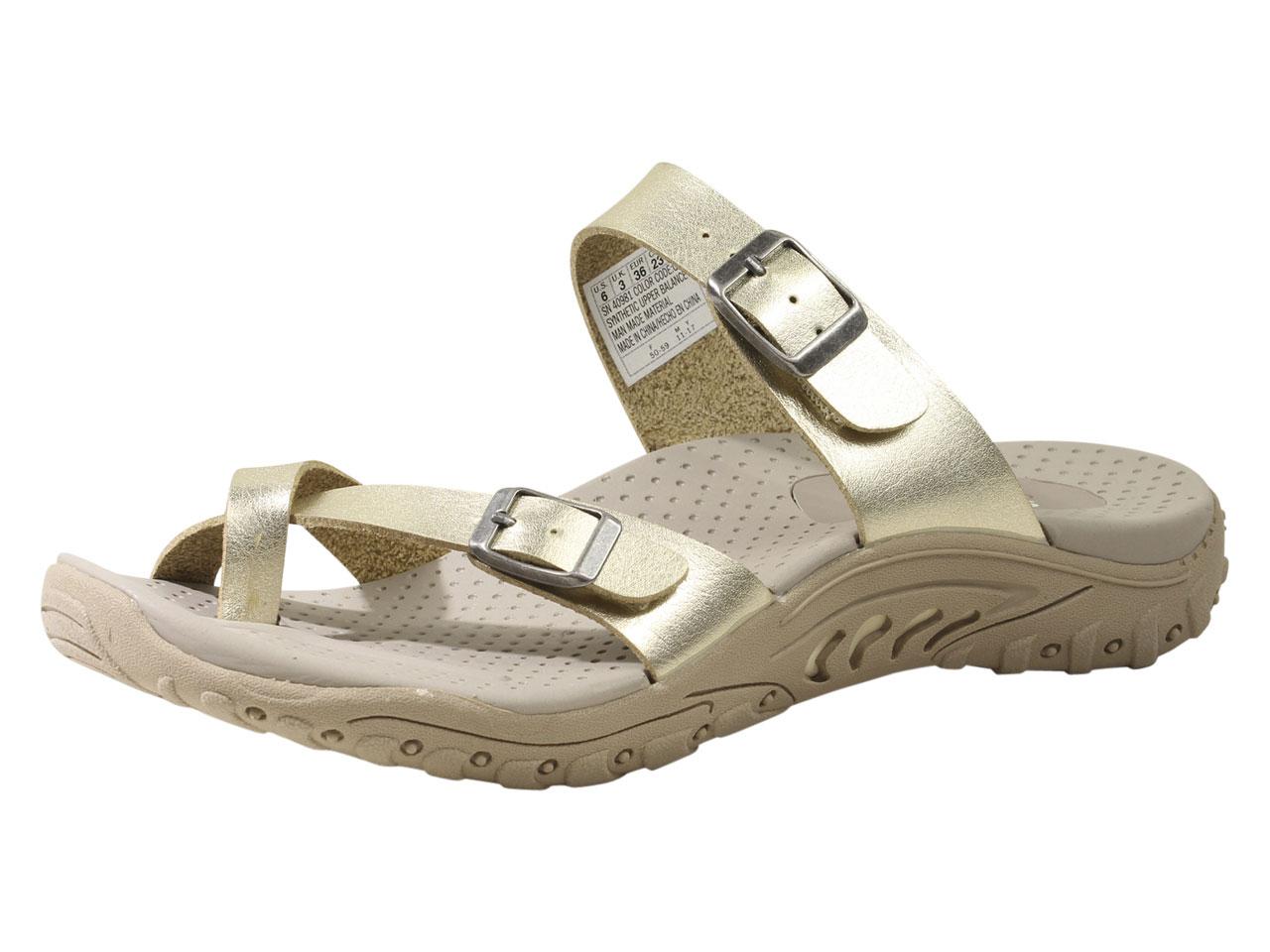 Skechers Women's Reggae Wishlist Strappy Flip Flops Sandals - Gold - 6 B(M) US