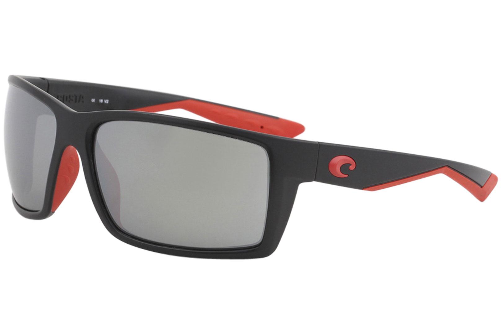 Costa Del Mar Men's Reefton Polarized Sunglasses - Race Black/Polarized Grey Silver Mirror   OSGGLP - Lens 64 Bridge 16 Temple 112mm