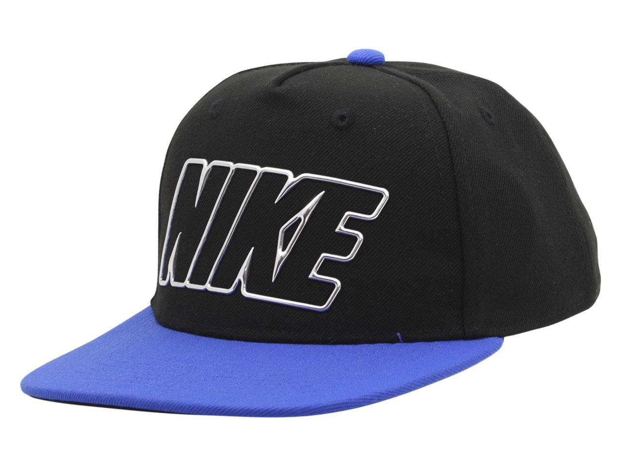 Nike Little Boy's Crystal Club Snapback Baseball Cap Hat - Black/Game Royal - 4/7