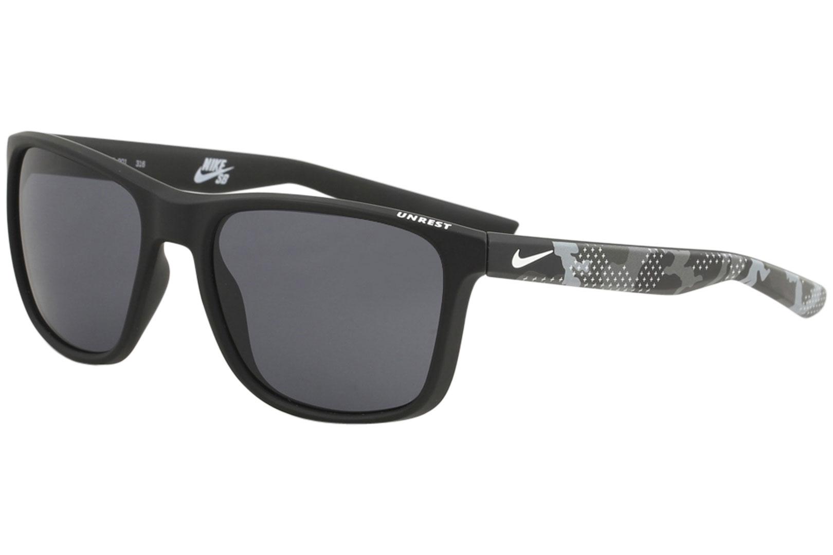 Nike SB Men's Unrest Square Sunglasses - Matte Black Camo/Dark Grey   001 - Lens 57 Bridge 19 Temple 145mm