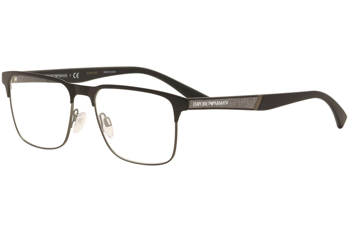 Emporio Armani Men's Eyeglasses EA1061 EA/1061 Full Rim Optical Frame -  Matte Black/Gunmetal/Gray Denim   3001 - Lens 55 Bridge 17 Temple 145mm